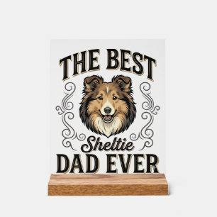 Beste Sheltie-papa ooit Vintage-hondenliefhebberde Acryl Bord