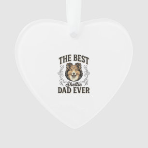 Beste Sheltie-papa ooit Vintage-hondenliefhebberde Ornament
