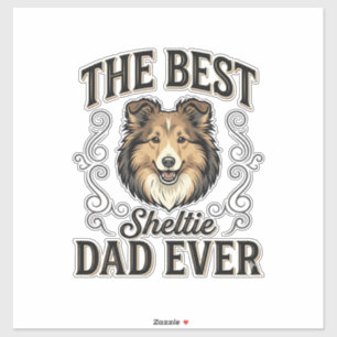 Beste Sheltie-papa ooit Vintage-hondenliefhebberde Sticker
