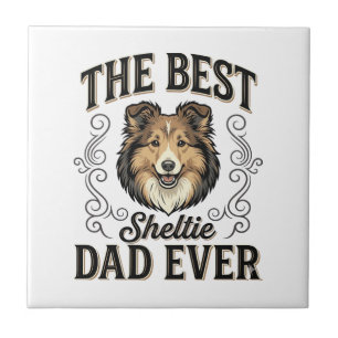 Beste Sheltie-papa ooit Vintage-hondenliefhebberde Tegeltje