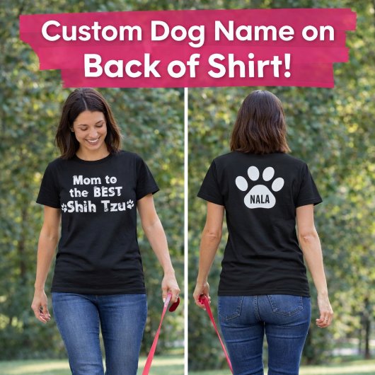 Beste Shih Tzu-hond Moeder Pootafdruk Aangepaste N Tri-Blend Shirt