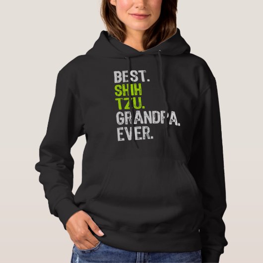Beste Shih Tzu opa ooit hond Hoodie (Voorkant)