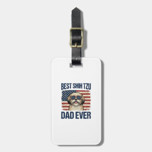 Beste Shih Tzu vader ooit Patriotische hond Bagagelabel