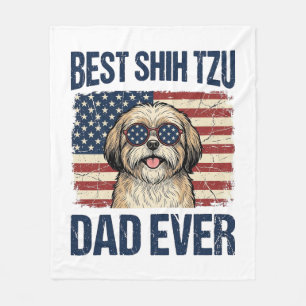 Beste Shih Tzu vader ooit Patriotische hond Fleece Deken