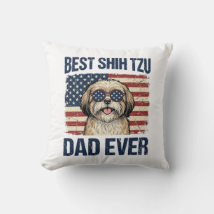 Beste Shih Tzu vader ooit Patriotische hond Kussen