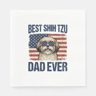Beste Shih Tzu vader ooit Patriotische hond Servet
