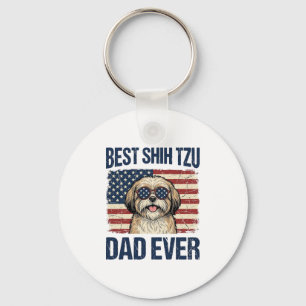 Beste Shih Tzu vader ooit Patriotische hond Sleutelhanger