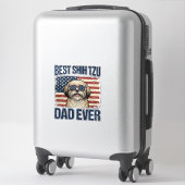 Beste Shih Tzu vader ooit Patriotische hond Sticker (Koffer)