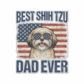 Beste Shih Tzu vader ooit Patriotische hond Sticker (Voorkant)