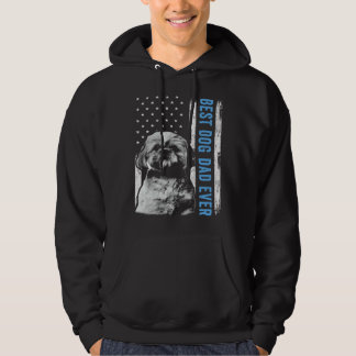 Beste Shih Tzu Vader Ooit Vintage Amerikaanse Vlag Hoodie
