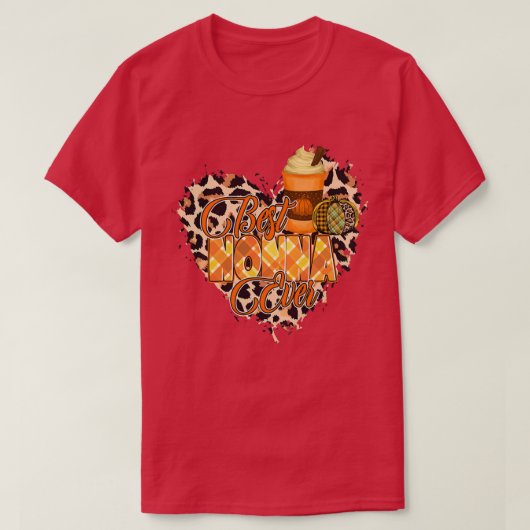 Beste shirt voor vrouwen, herfst hart Nonna (Design voorkant)
