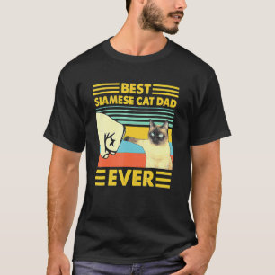Beste Siamese Kat Vader Ooit Retro Vintage Zonsond T-shirt