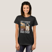 Beste Siamese Kat Vader Ooit T-shirt (Voorkant volledig)