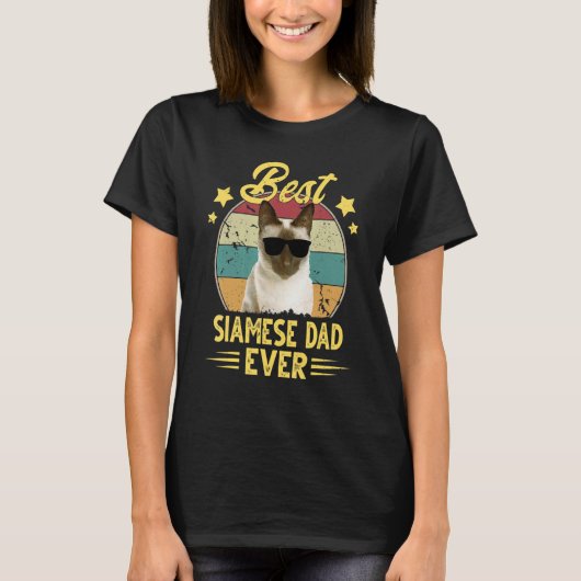 Beste Siamese vader ooit Siamese kat Vaderdag T-shirt (Voorkant)