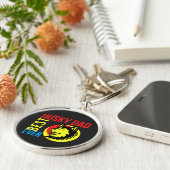 Beste Siberian Husky Pap Ooit, hond Pap Sleutelhanger (Zijkant)