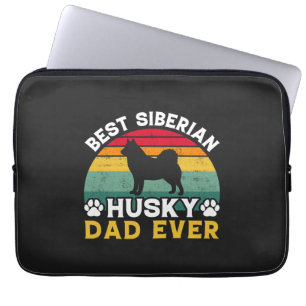 Beste Siberische Husky-vader ooit, Vaderdag Tribut Laptop Sleeve