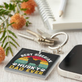 Beste Siberische Husky-vader ooit, Vaderdag Tribut Sleutelhanger (Voorkant Rechts)