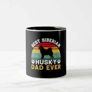 Beste Siberische Husky-vader ooit, Vaderdag Tribut Tweekleurige Koffiemok