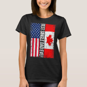 beste single vader ooit Mannen retro canada vlag T-shirt