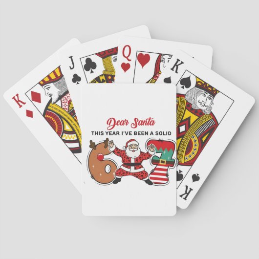 Beste Sinterklaas, dit jaar ben ik Solid 6 7 Zes Z Pokerkaarten (Achterkant)