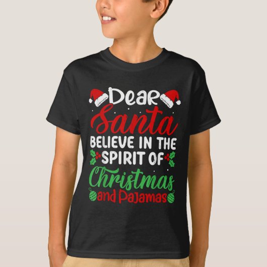Beste Sinterklaas geloof in Srit van Kerstmis Pyja T-shirt (Voorkant)