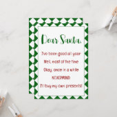 Beste Sinterklaas, ik koop mijn eigen spullen Funn Kaart (Voorkant / Achterkant in situ)