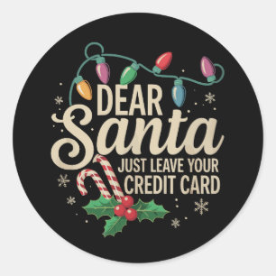 Beste Sinterklaas Laat Je Creditcard Met Kerstmis  Ronde Sticker