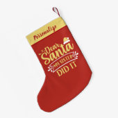 Beste Sinterklaas, mijn zus deed het Grappige gepe Kleine Kerstsok (Achterkant (Hangend))
