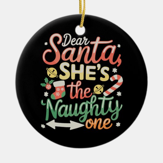 Beste Sinterklaas Zij Is De Stoute Eén Funny Kerst Keramisch Ornament (Voorkant)