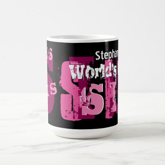 Beste SIS Grunge Text Custom Name A04 ter wereld Koffiemok (Center)