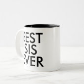 Beste SIS-ooit-Mok | Sister cadeauidee Tweekleurige Koffiemok (Voorkant links)