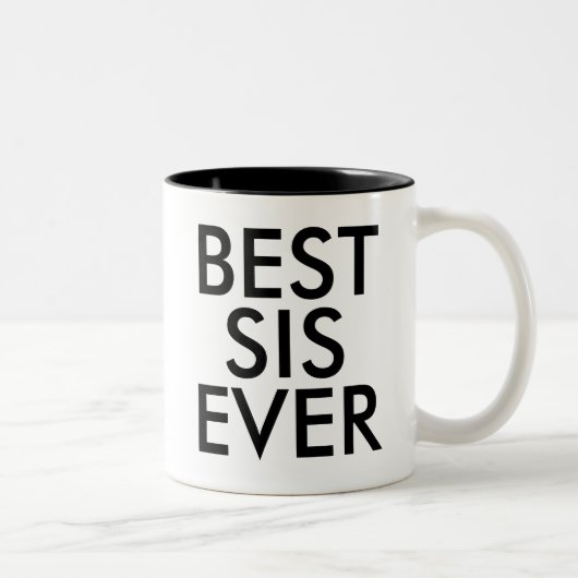 Beste SIS-ooit-Mok | Sister cadeauidee Tweekleurige Koffiemok (Rechts)