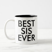 Beste SIS-ooit-Mok | Sister cadeauidee Tweekleurige Koffiemok (Links)