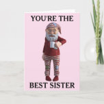 BESTE SISTER BIRTHDAY GNOME ELF KAART<br><div class="desc">BESTE SISTER GNOME BIRTHDAY-KAART</div>