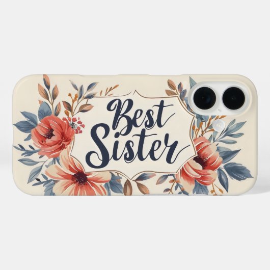 Beste Sister Flower Lijst Case-Mate iPhone Case (Achterkant (horizontaal))
