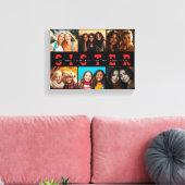 Beste Sister Script Collage Foto & Namen Canvas Afdruk (Insitu (Woonkamer))