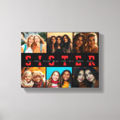 Beste Sister Script Collage Foto & Namen Canvas Afdruk (Voorkant)