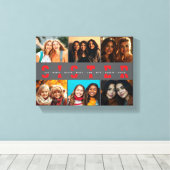 Beste Sister Script Collage Foto & Namen Canvas Afdruk (Insitu (Houten vloer))