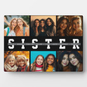Beste Sister Script Collage Foto & Namen Fotoplaat (voorkant)