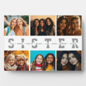 Beste Sister Script Collage Foto & Namen Fotoplaat (voorkant)