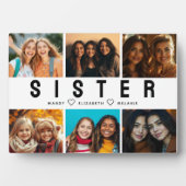 Beste Sister Script Collage Foto & Namen Fotoplaat (voorkant)