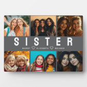 Beste Sister Script Collage Foto & Namen Fotoplaat (voorkant)