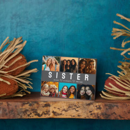 Beste Sister Script Collage Foto & Namen Fotoplaat