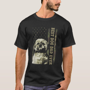 Beste sjiih Tzu pa Ever Camo American Flag Dog T-shirt