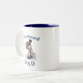 Beste "Skateboard DAD" ooit! Vaderdag Tweekleurige Koffiemok (Voorkant links)