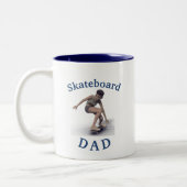 Beste "Skateboard DAD" ooit! Vaderdag Tweekleurige Koffiemok (Links)