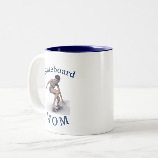 Beste "Skateboard MOM" ooit! Moederdag Tweekleurige Koffiemok (Voorkant links)