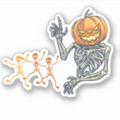 Beste skelet pompoen Sticker, Halloween Decor Sticker (Voorkant)