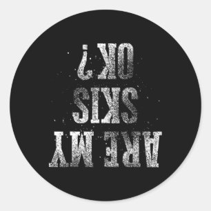 Beste Skiën Kinder Ski Gift Schattigee Skier Manne Ronde Sticker