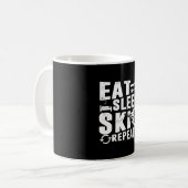 Beste skikleding Eet Slaap Ski Herhaal Grappig Koffiemok (Voorkant links)